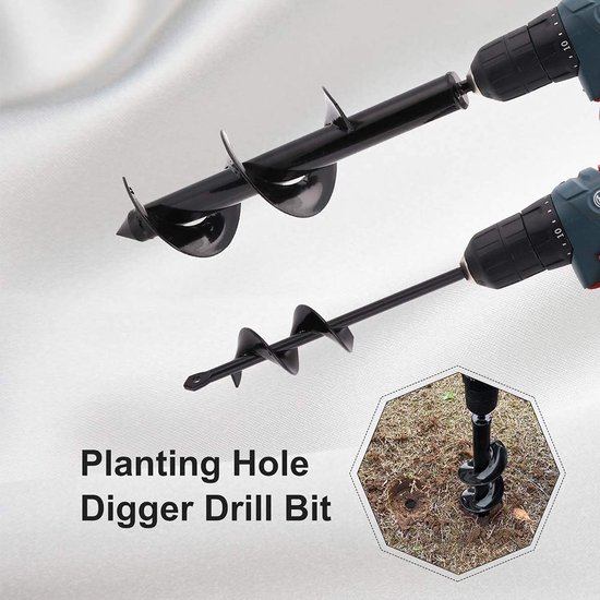 Garden Bulb Auger Drill, 2Pcs Garden Auger Drill Bit For Plants (12x3",9x1.6"), Hand Drill Digger Auger for 3/8'' Hex - ShopVlot — afbeelding 4