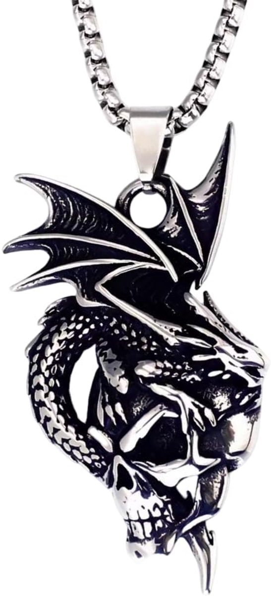 Dragon Skull Hanger Gothic Vintage Heren Ketting Punk Rock Biker Unisex - ShopVlot