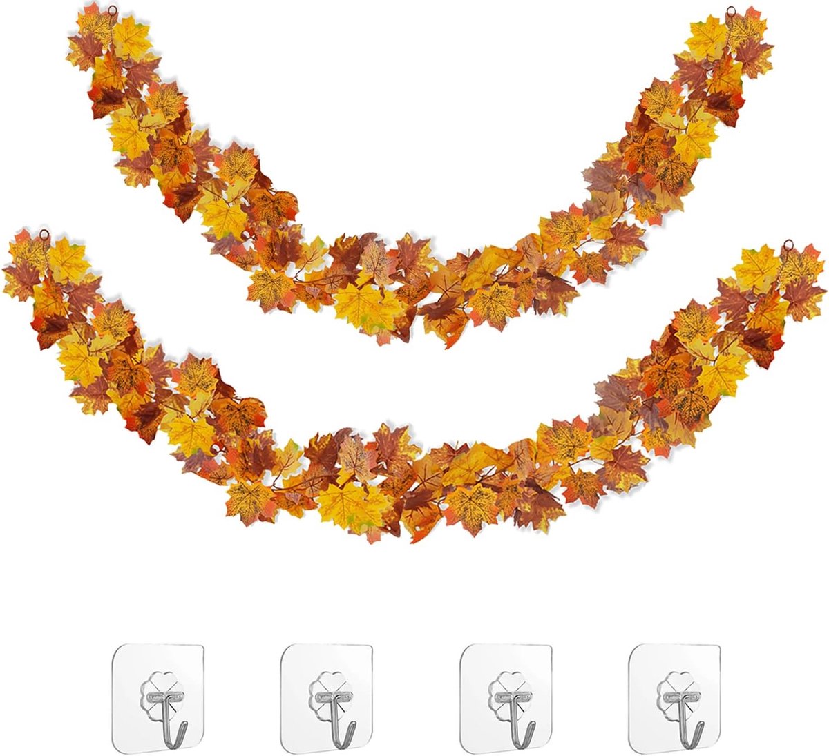 Artificial Maple Leaves Garland 178cm Hanging Ornamental Plants Plastic Maple Leaves Party Decoration Fake Plant for - ShopVlot