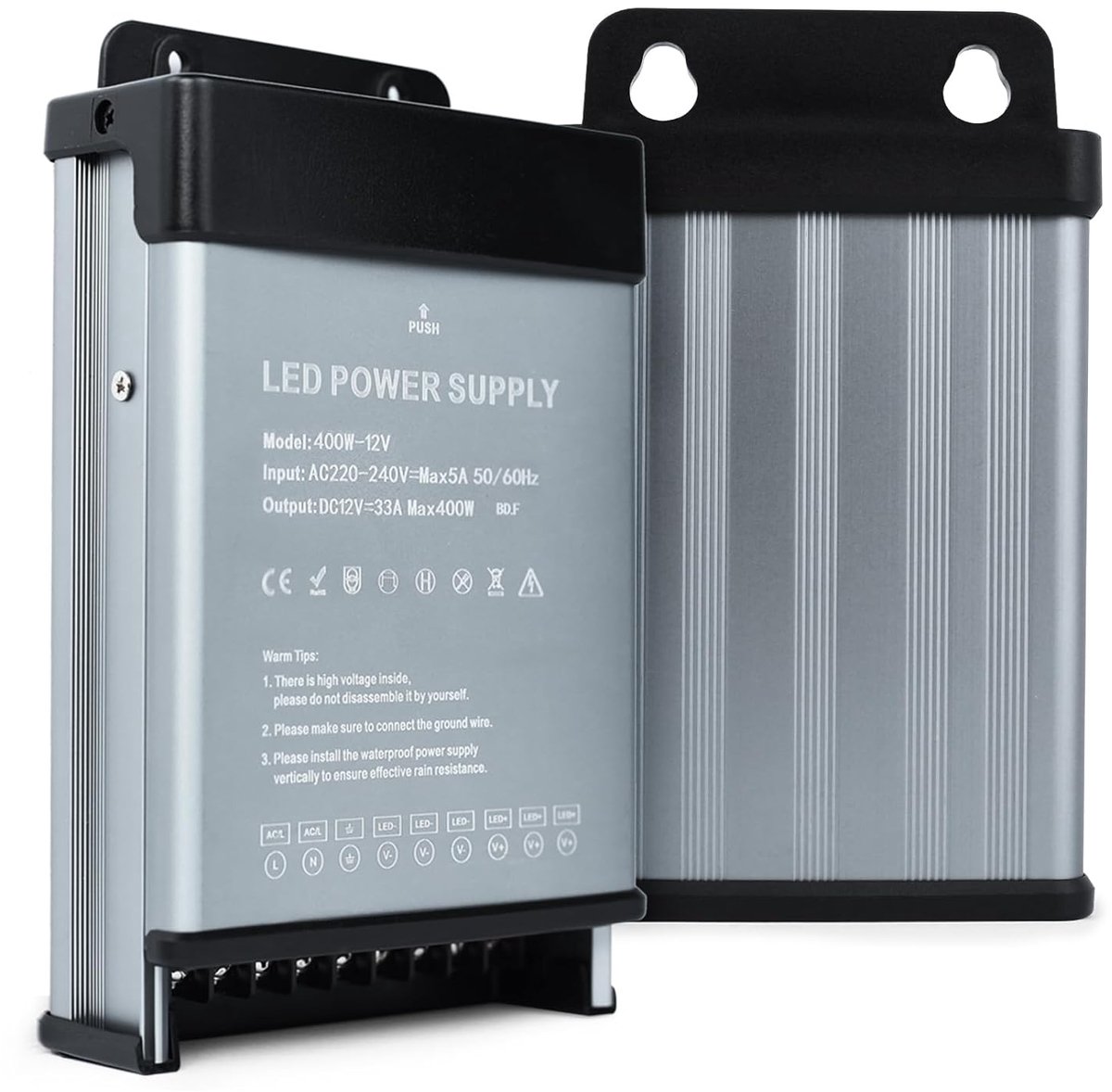 KSIBNW 12V LED transformer 400W power transformer outdoor, IP44 waterproof driver 230V to DC 12 volt 33A electronic - ShopVlot