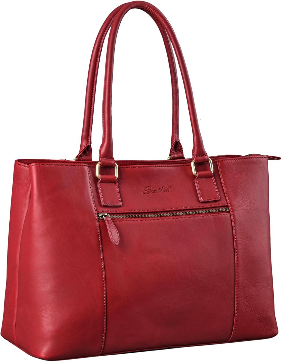 Benthill Women's Genuine Leather Large Handbag Made of Genuine Cowhide Leather Vintage Handle Bag with Many - ShopVlot