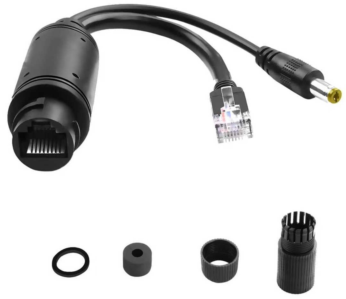 PoE Splitter Adapter, Power Over Ethernet 5.5 x 2.1mm DC Jack, 48V to 12V Conversion, IEEE 802.3af/at standards - ShopVlot