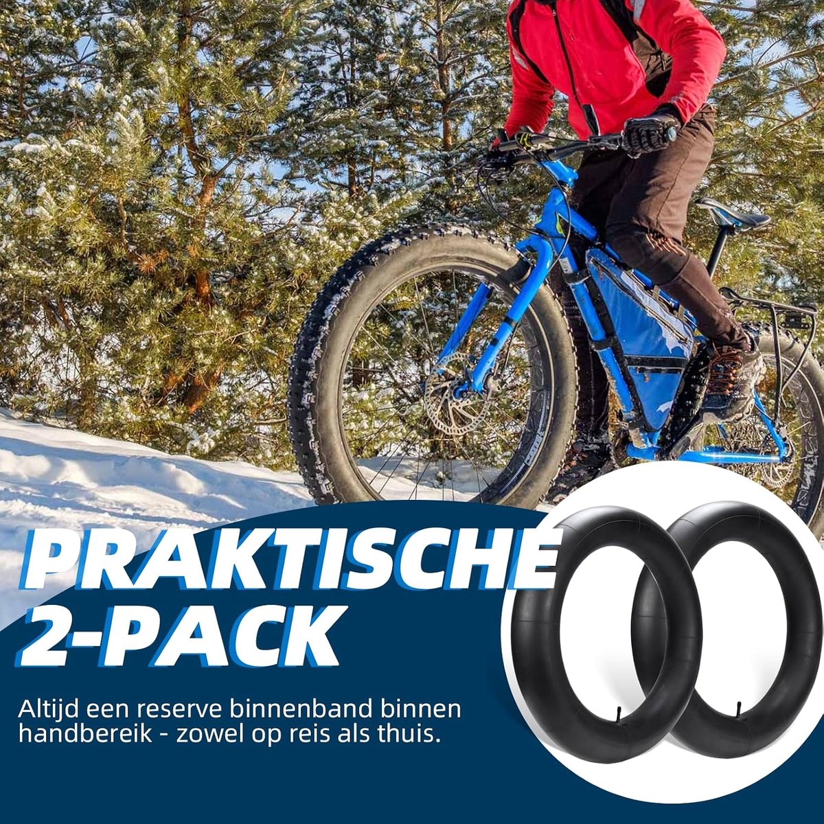 Bicycle Inner Tube with AV35 Wheel Valve, Universal Suitable for Fat Bikes, E-Bikes and Mountain Bikes, Fatbike - ShopVlot