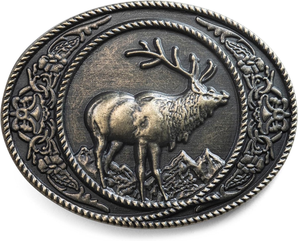 Schöneberger Trachten Couture Belt Buckle Deer, Bavaria and Weapon, Interchangeable Clasp for 40 mm Belt - ShopVlot