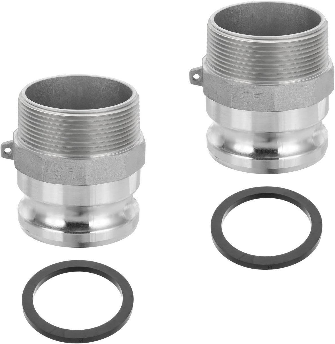 3" Aluminium Cam en Groef Fitting Set - 2 Stuks Stofplug, Mannelijke en Vrouwelijke NPT Draad, Snelle Koppeling voor Slangen, Duurzaam en Betrouwbaar
