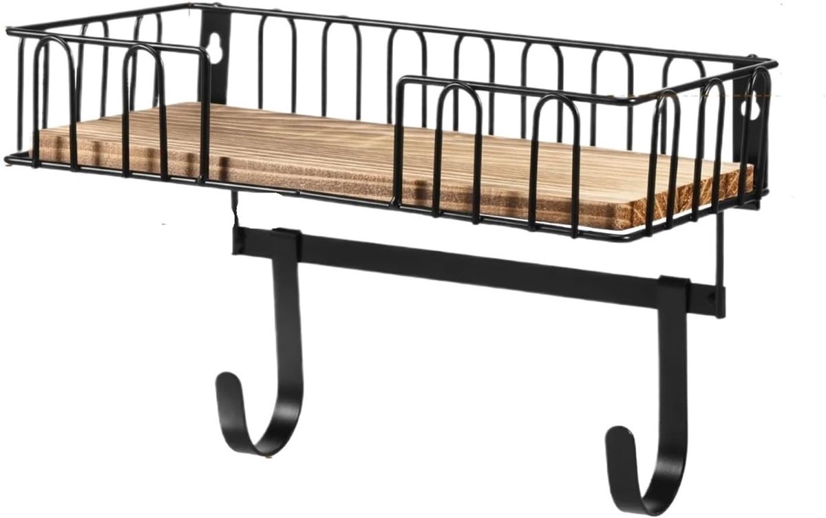 Strijkplank Hanger - Strijkijzerhouder Organizer - Wasruimte Organiseren - Ruimtebesparend Ontwerp - 32 x 16 x 6.5 cm - Zwart