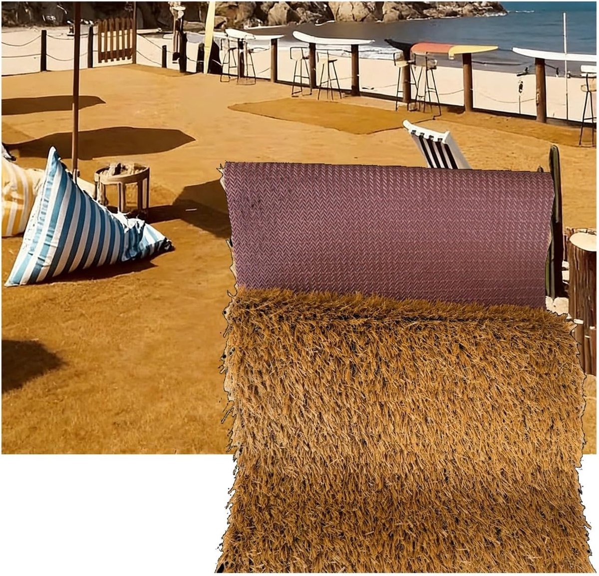 Kunstgrasmat Omkeerbaar - Synthetisch Tapijt - Binnen en Buiten - Met Drainage Gaten - 100 x 110 cm - Groen