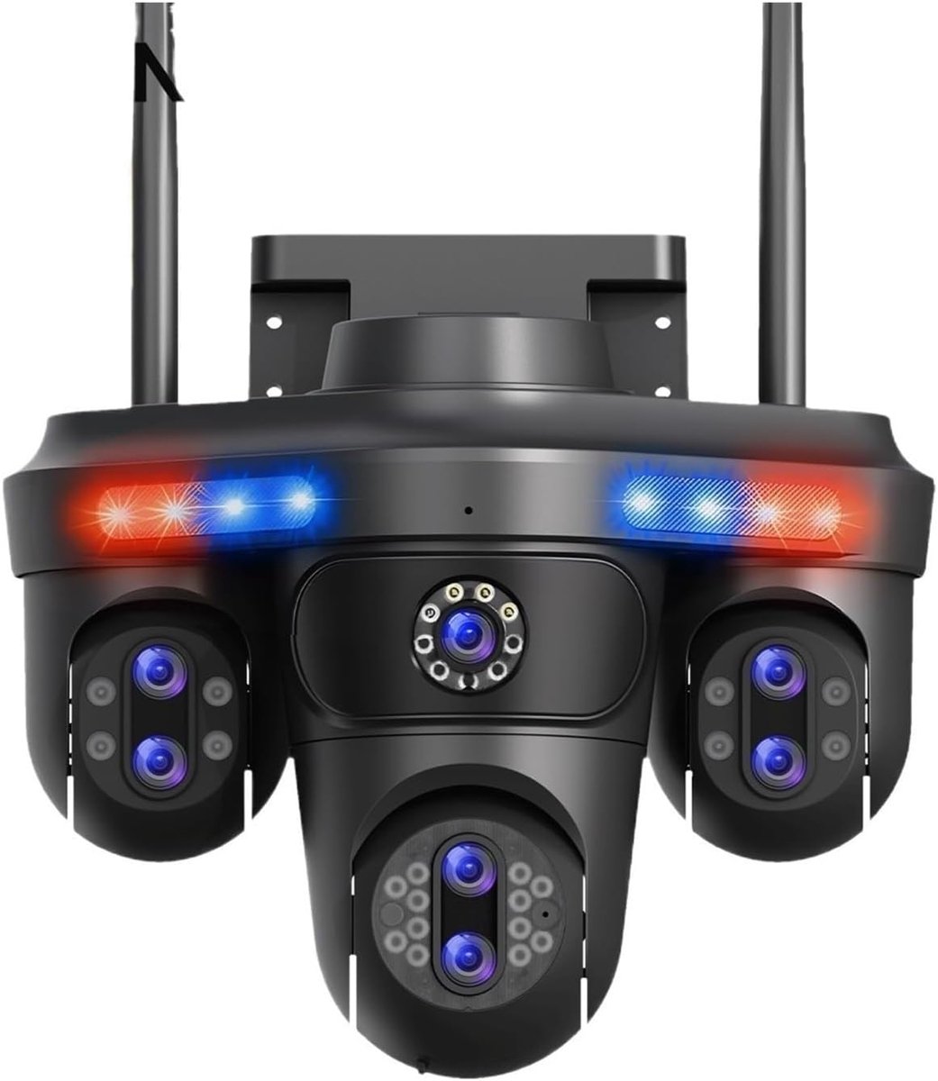 Beveiligingscamera Buiten - WIFI Camera PTZ - Huis Bewaken - Automatische Tracking AI - 10x Zoom - Donkergrijs