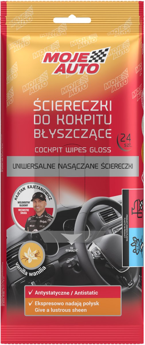 Moje Auto - Glanzende Cockpit Doekjes - Vanille - 24 stuks