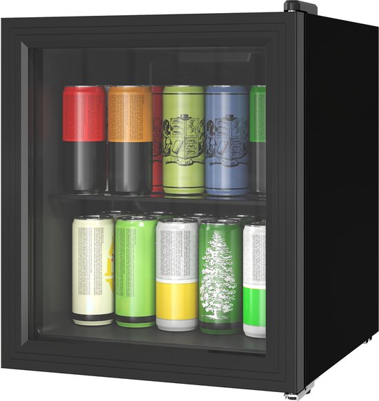 ECTEATOY® Drankenkoelkast Mini Koelkast - Vrijstaand Stil (39dB) & Glazen Deur - Voor 59 Blikjes - 46L - Zwart van ECTEATOY — afbeelding 2