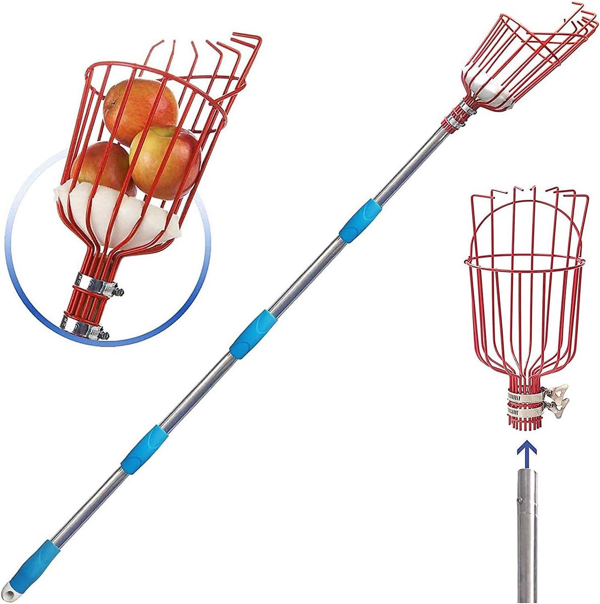 Fruitplukker Met Mand - Oogststok - Fruit Oogsten - Uitschuifbaar Ontwerp - 4 Meter Bereik - Niet Gespecificeerd