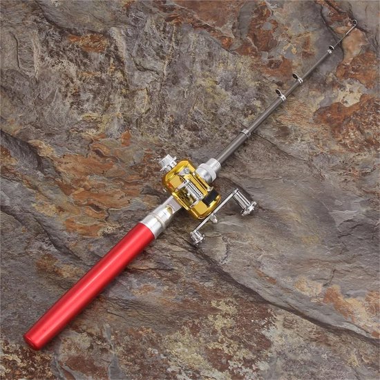 Telescopische hengel - Pocket vishengel - Vissen altijd en overal - Ultralicht en duurzaam - 95 cm uitgeschoven - Multicolor — afbeelding 3