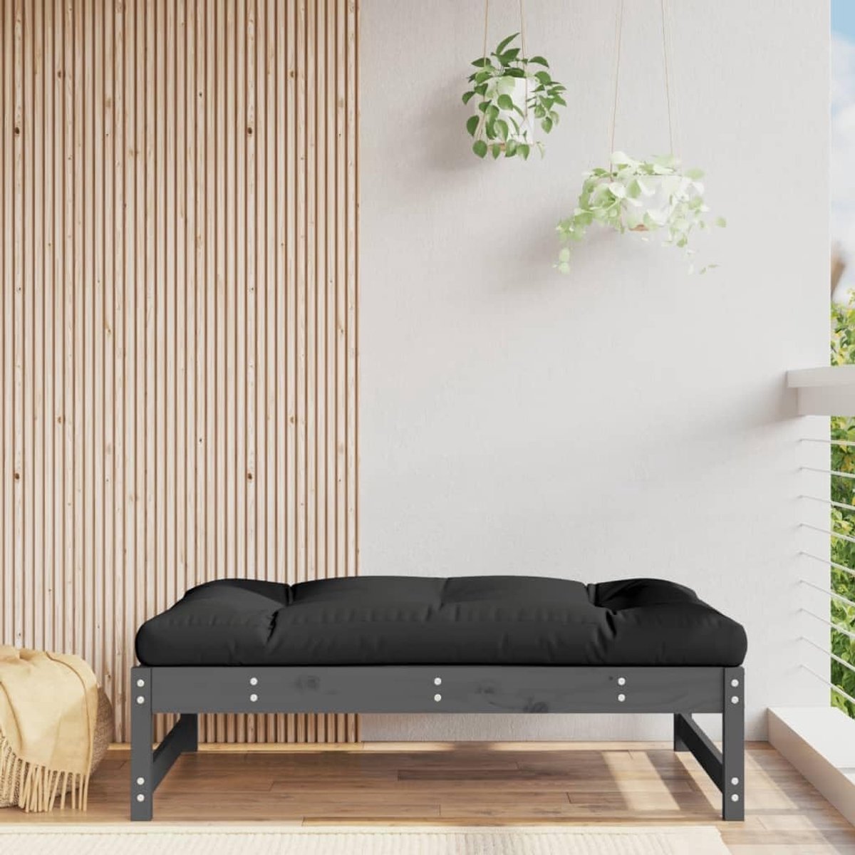Tuinkruk Massief Hout - Houten Zitje - Buiten Ontspannen - Modulair Ontwerp - 120 x 84 cm - Grijs