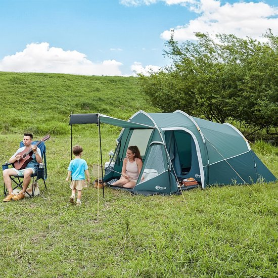 3 Persoons Tent Waterdicht 3000 mm - Tunnel Tent met Voortent, Ventilatie en Ingebouwd Grondzeil — afbeelding 5