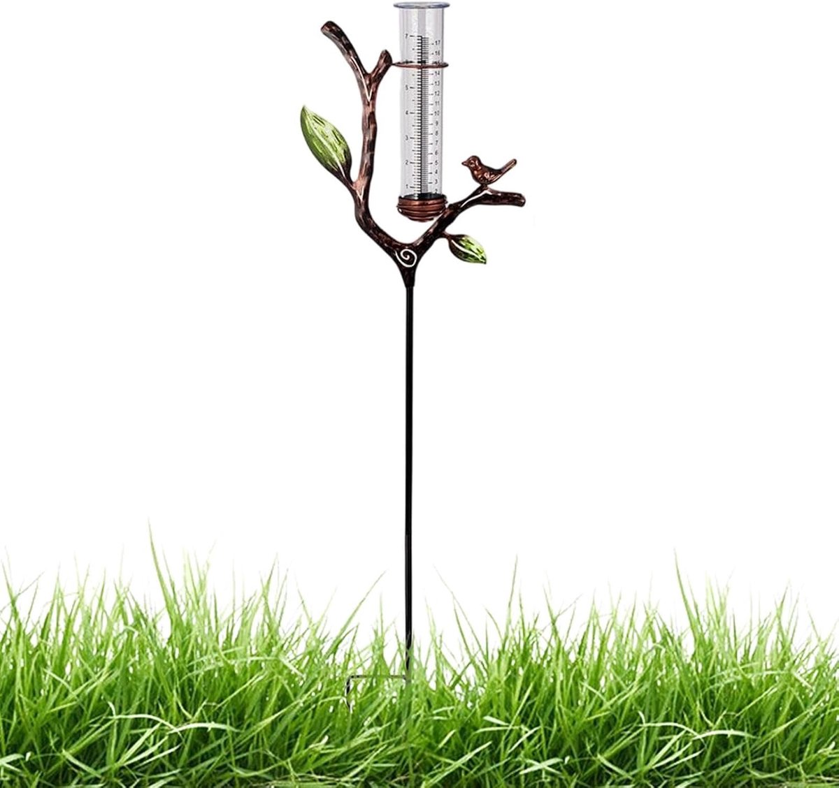 Regenmeter Tuin - Neerslagmeter Buiten - Tuin Irrigatie - Decoratief Tak Design - 95 cm - Transparant
