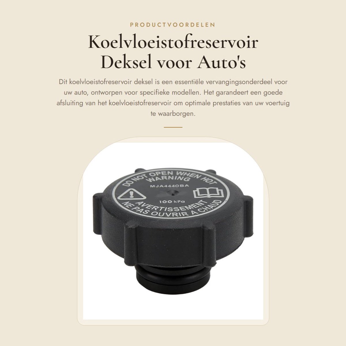 Dailygoods- Koelvloeistofdeksel - Vervangingsdeksel - Motor - Koelvloeistof - Compatibel met X-Type/XJ8/XJR/XK8/XKR - Hoogwaardige kwaliteit - Koelvloeistofreservoirdeksel