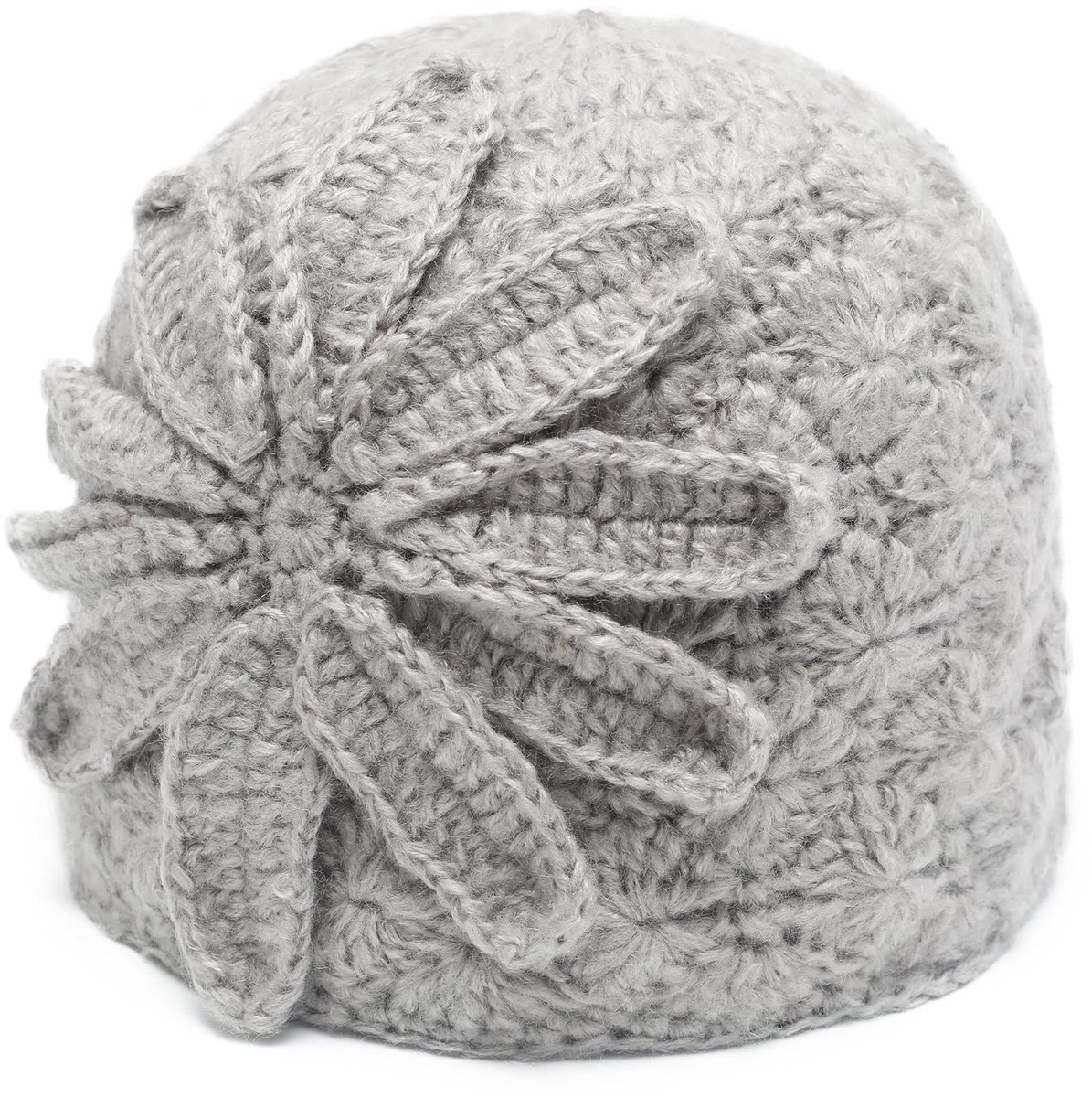 Dailygoods- Gebreide Muts - 100% Acryl - Vintage Design - Bloemensieraad - Warm en Lichtgewicht - Perfect voor Dames - Wintermuts