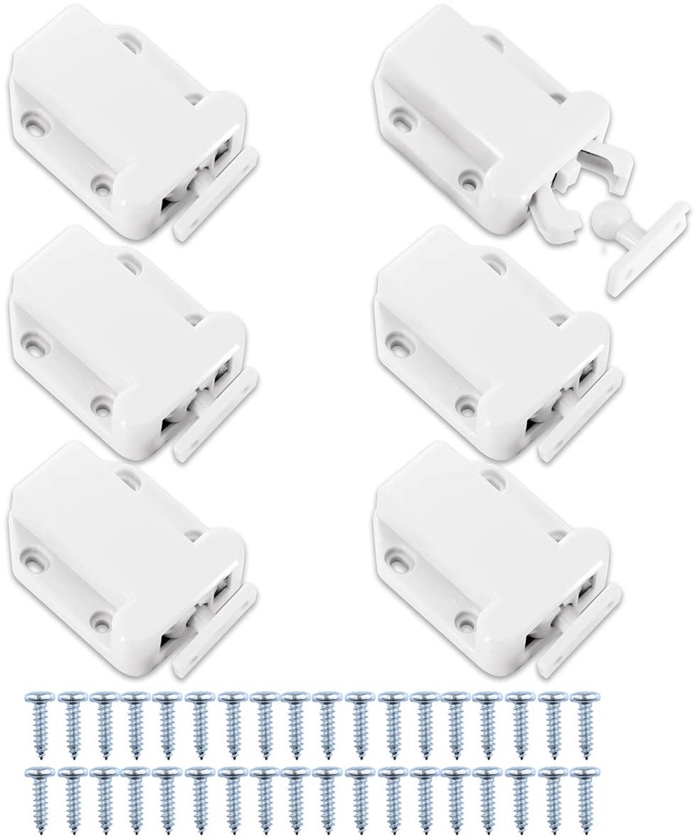 Dailygoods- Deurvergrendeling 6 Stuks - Push-to-Open Kastvergrendeling - Milieuvriendelijk ABS - Eenvoudig te Installeren - Zonder Handgreep - Geschikt voor Kasten - Kastsluiting