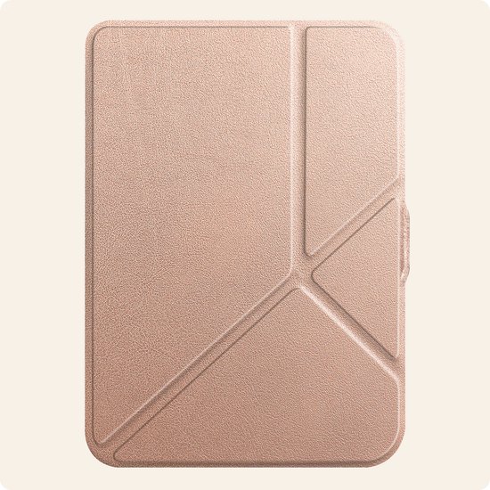 Hoesje Geschikt voor Kobo Nia Hoes Book Case Trifold - Hoes Geschikt voor Kobo Nia Hoesje Book Cover - Rosé Goud van Hoesje  — afbeelding 4