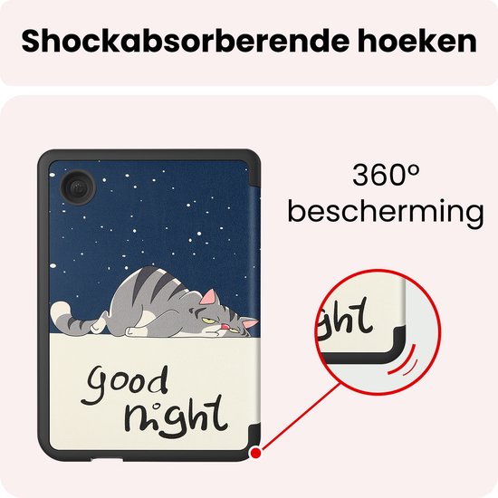 Hoes Geschikt voor Kobo Clara 2E Hoesje Bookcase Cover Book Case Hoes Sleepcover Trifold - Kat — afbeelding 4
