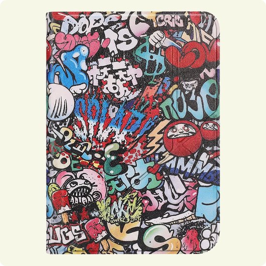 Hoes Geschikt voor Kobo Clara 2E - E-reader Bescherm Hoesje Case Sleep Cover Trifold - Hoes Geschikt voor Kobo Clara 2E Hoesje - Graffity — afbeelding 4
