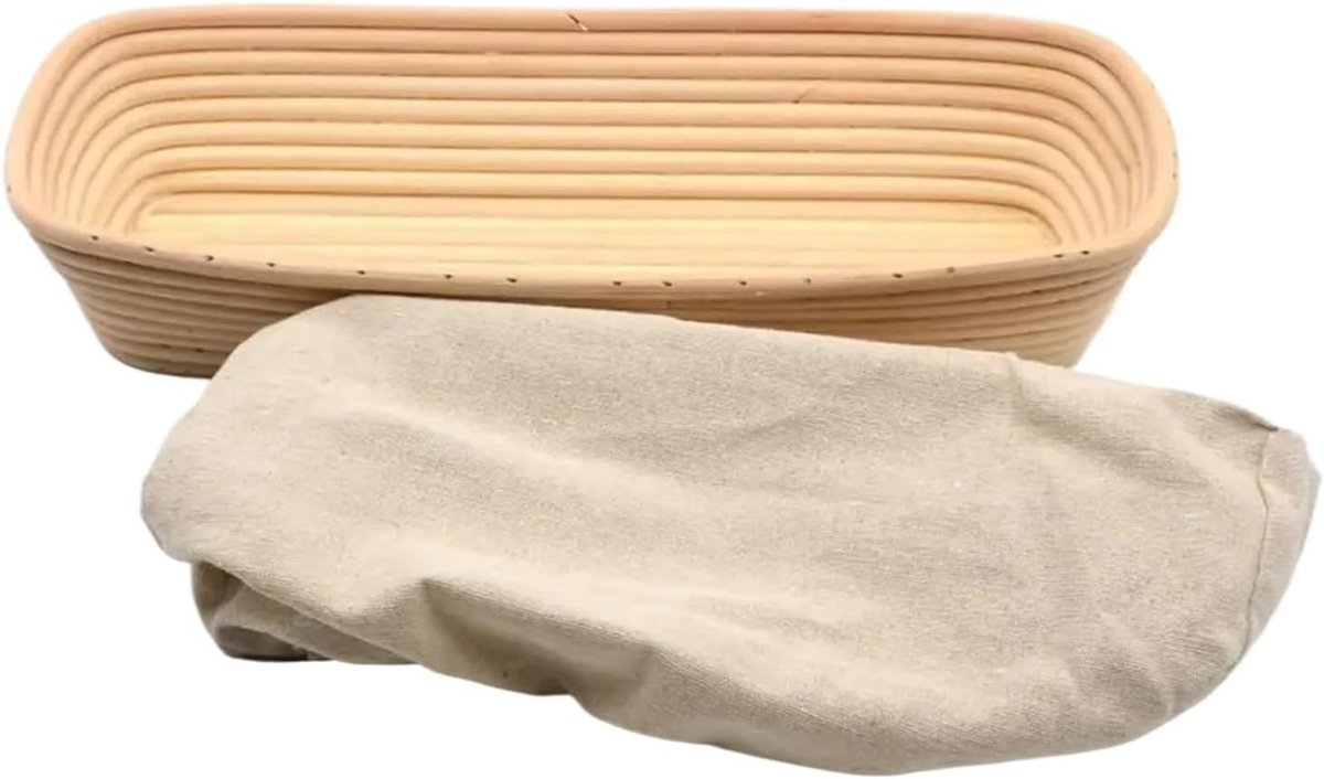 Brood Rijs Manden - Deeg Manden - Ambachtelijk Brood Maken - Behoudt Deegvorm - 30 x 14 x 7 cm