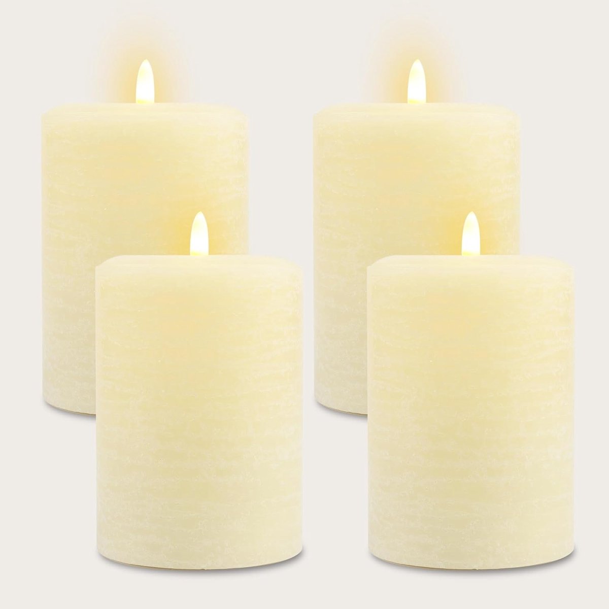 LED Kaarsen - Vlamloze Kaarsen - Sfeer Creëren - Natuurlijke Gloed Technologie - 4 Pack 3.5x5 - Linnen Wit