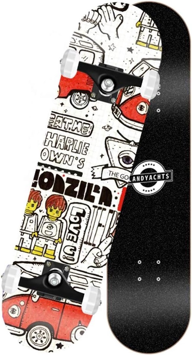Skateboard Kinderen Vierwiel skateboard Buiten spelen Esdoornhout deck 79x20cm Gekleurd