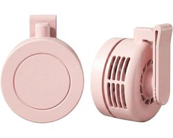 Mini Ventilator - Clip-On Ventilator - Handventilator - 3 Snelheidsinstellingen - Nekventilator - Oplaadbaar via USB - Portable Clip Fan - Stille Ventilator - Tafelventilator Waaier Handwaaier - Ideaal voor op reis, kamperen of reizen - Roze