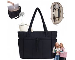 Dameshandtas – Ruime (20 l), stevige shopper / tote – Lichtgewicht reistas / schoudertas – Casual laptoptas – Voorzien van laptopvak (15,6 inch) & geïsoleerd vak voor waterfles (1,18 l) – Geschikt voor werk, school, reizen, winkelen – 40 x 31 x 16 cm