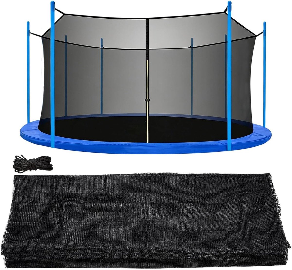 Trampoline Net - Veiligheidsnet Trampoline - Buiten Spelen - Zonder Steunpalen - 14 Voet - Zwart