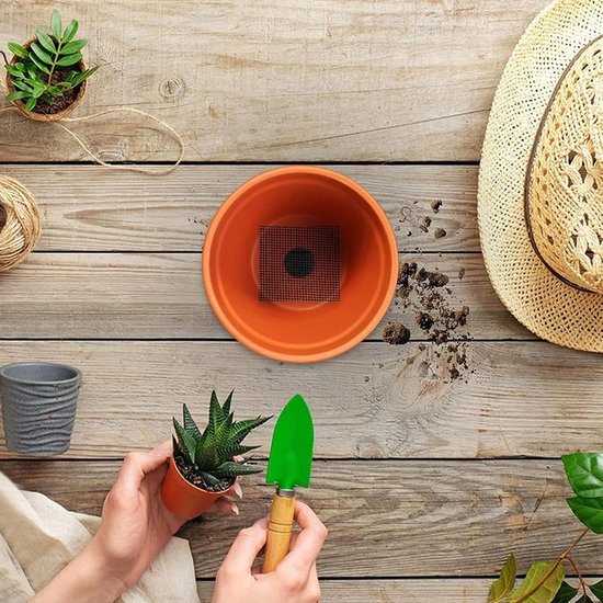 5 stuks-Rechthoekig bloempotma-Planten Mesh Pads-Bloempotrooster-Bloempot Gaas Pakking-plastic bloempot gat gaasmat-Drainage rooster planten-gaas tuinmat-Voorkomt Bodem Lekkage-20x30cm van Merkloos	 — afbeelding 2