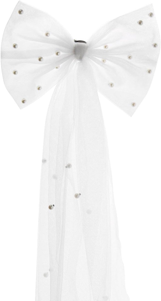 Haarclip Bruids Strik - Kant/Haaraccessoire - Parel - Vintage - Lichtgewicht - 52 cm lengte - Haardecoratie