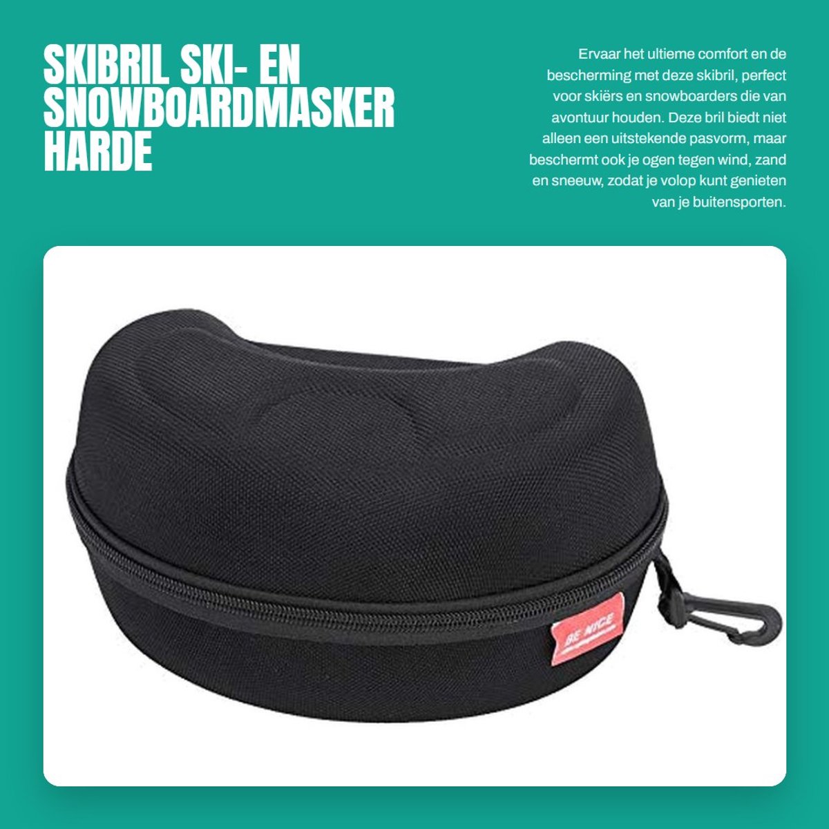 Dailygoods- Skibril Harde Ion-hoes - Brillenetui - Beschermhoes - EVA Materiaal - Lichtgewicht - Afmetingen 18x11x10 cm