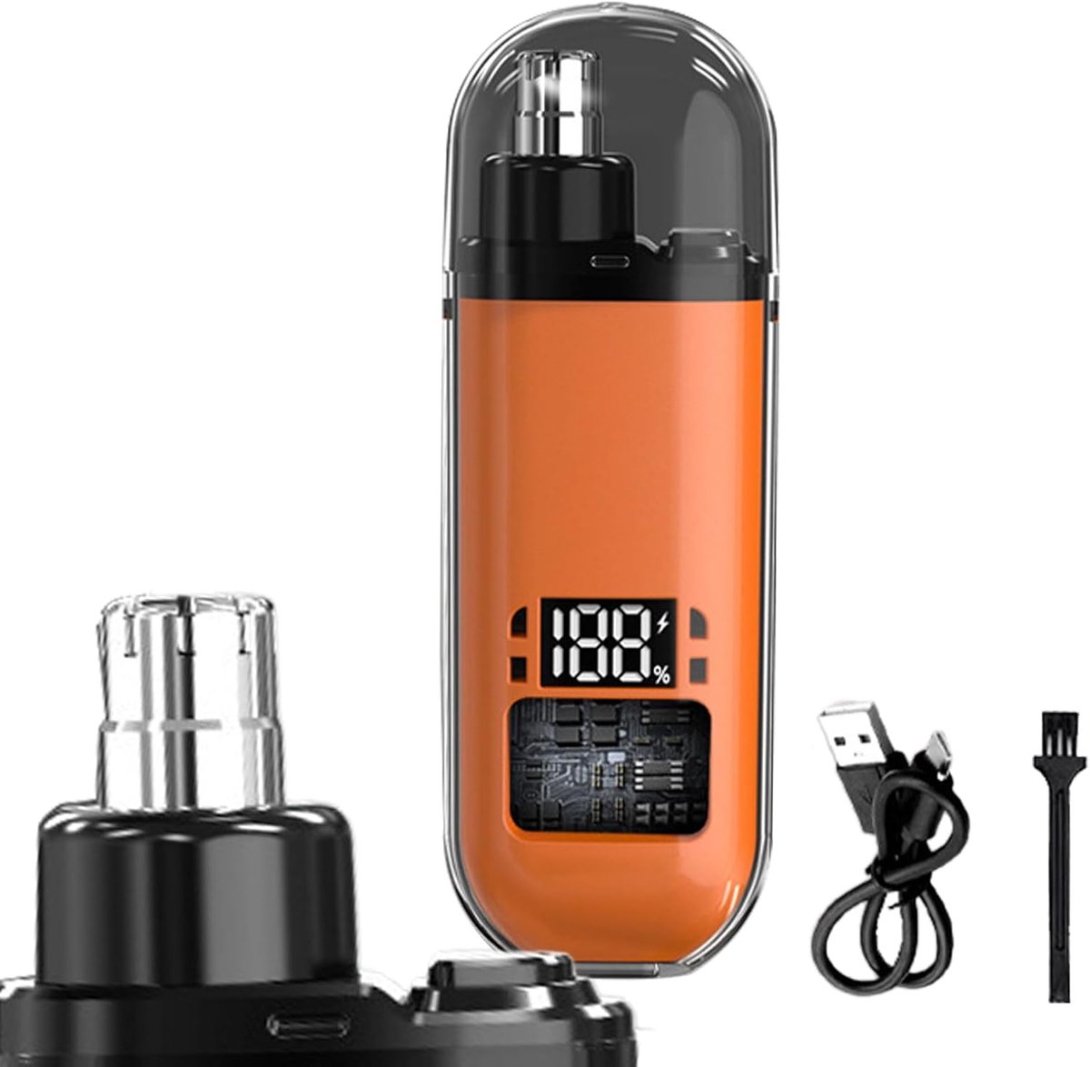 Neus en Oor Trimmer - Gezichts Haarverwijderaar - Persoonlijke Verzorging - Stille Werking - 90 Min Gebruik - Oranje