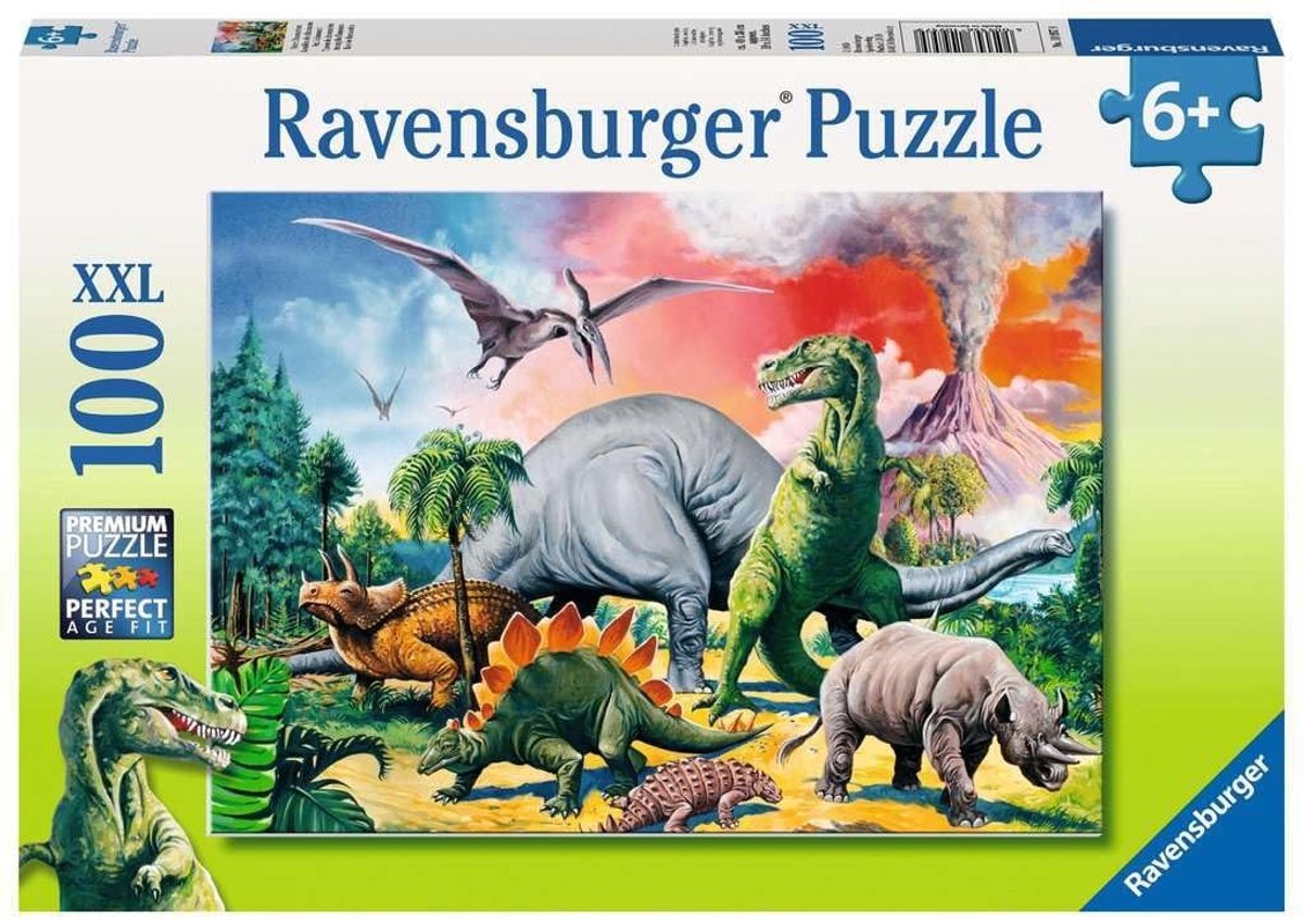 Dailygoods - Puzzel Tussen de Dinosauriërs - 100 Stukjes Legpuzzel voor Kinderen