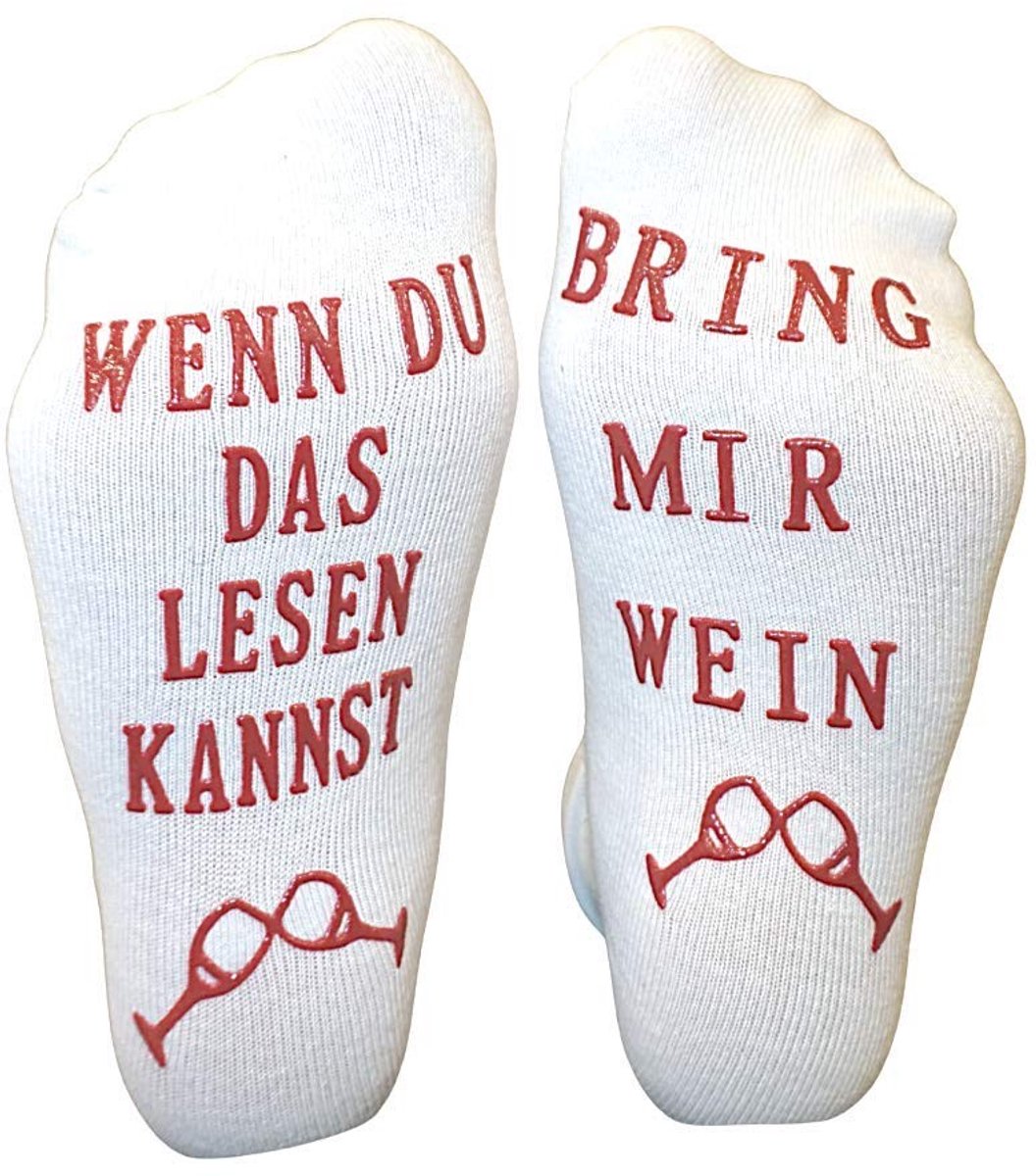Dailygoods- Sokken Pluizig - Grappige Sokken - Cadeau voor Wijndrinkers - Geschenkverpakking - Knuffelsokken - Maat voor Dames - Fuzzy Socks