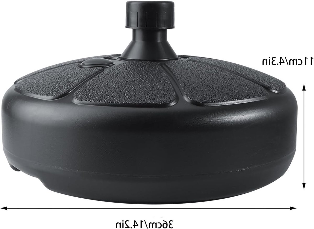 Robuuste Parasolvoet voor Buiten, 38 cm Rond, Vulbaar met Water of Zand, Geschikt voor 28mm-40mm Stokken, Ideaal voor Tuin, Strand en Terras