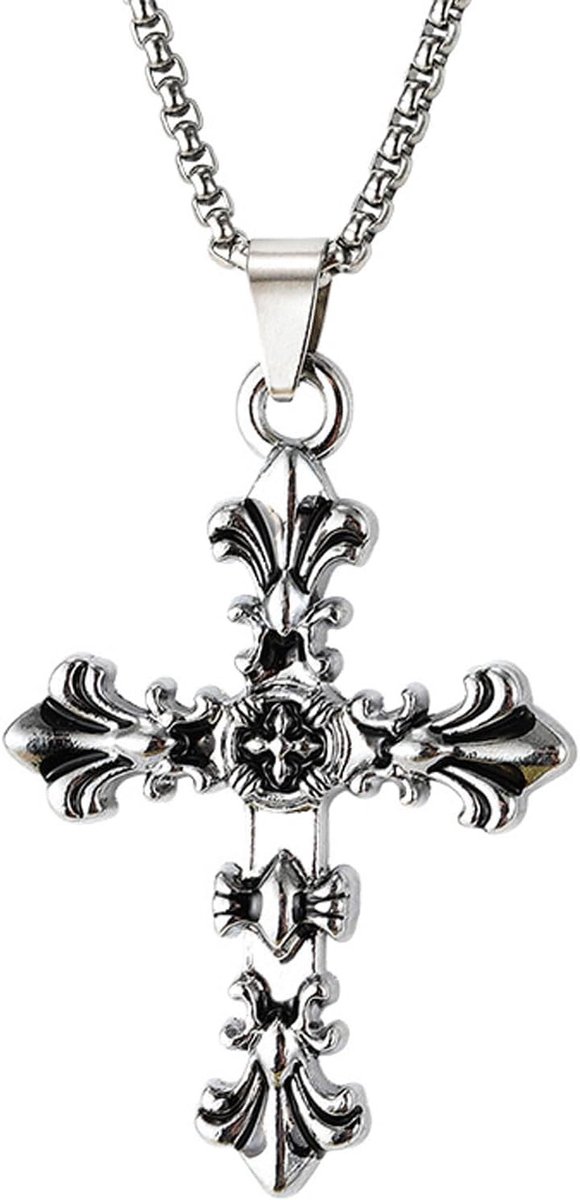Kruisketting voor heren, jongens en kinderen - 61 cm halsketting, perfect verjaardags- en feestcadeau, stijlvol en trendy accessoire