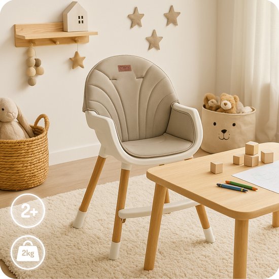 MoMi REKI 2-in-1 Kinderstoel - Meegroei Kinderstoel en Stoeltje - Tot 20 kg - Grijs van MoMi — afbeelding 5