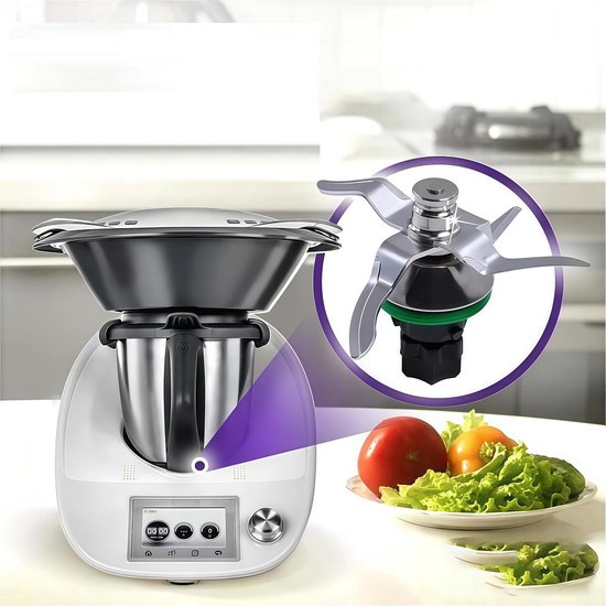 1 stuk - Vervangend mes voor keukenmachine - Scherp mes van roestvrij staal - Mixmes - hogesnelheidsmessen - 120*132*80 mm - Voor het malen en vermalen van keukeningrediënten - Zilver — afbeelding 5