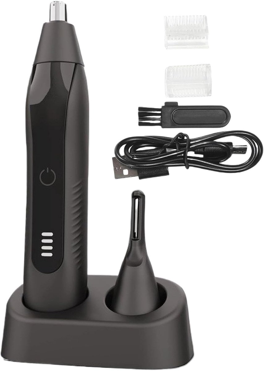 Neushaartrimmer - Oplaadbare Trimmer - Gezichtsverzorging - Veiligheidsbescherming - 14.5 cm - Zwart