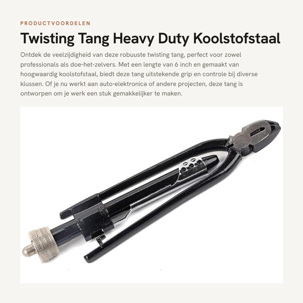 Dailygoods - Twisting Tang - Heavy Duty Koolstofstaal - Automatische Terugkeer - 6 Inch - Veilige Vergrendeling - Multifunctionele Gereedschap - Gesch...