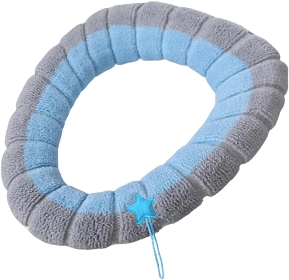 Toiletstoelhoezen - Wasbare stof - Badkamer comfort - Versterkte randhandgrepen - Dikkere uitvoering - Blauw