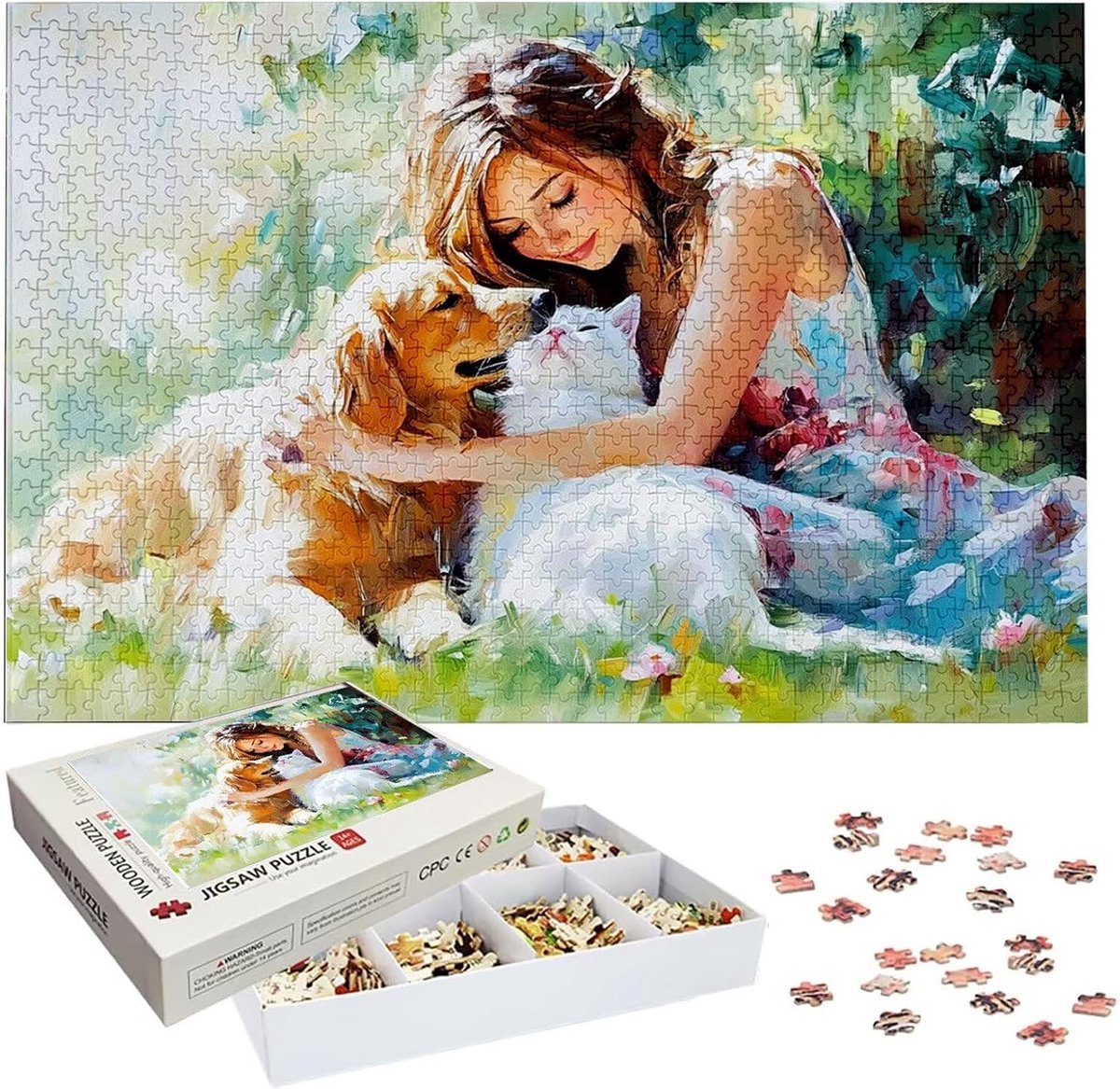 Gepersonaliseerde Puzzel - Foto Puzzel - Herinneringen Vormgeven - Natuurlijk Hout - 75x50cm 1314 Stukjes - Multicolor