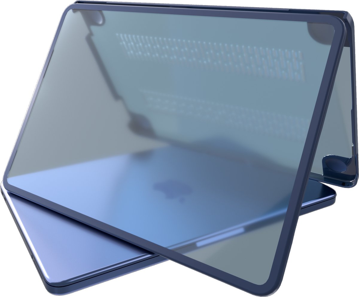 Casemania Hoes Geschikt voor MacBook Neo - Blauw/Transparant - Schokbestendige Hardcase met Verstevigde Rand Geschikt voor Apple MacBook Neo A3404 met Ventilatie-openingen