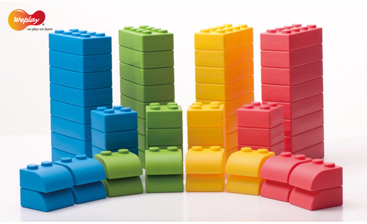 Eduplay bouwblokken Q-blocks 64 stuks kleurrijk creatief speelgoed.