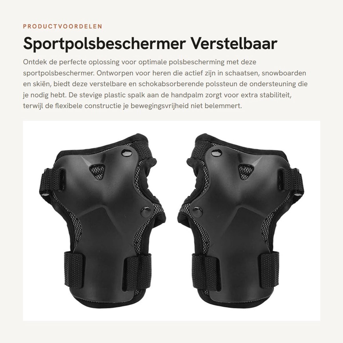 Dailygoods- Polsbeschermer Verstelbaar - Schokabsorberend - Flexibel - Sportpolsbeschermer - Bescherming bij Skaten/Snowboarden - Harde Plastic Spalk - Polsbrace