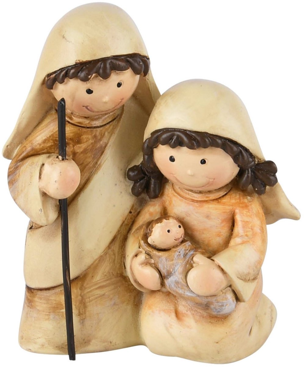 Dekoratief | Kerststalletje Jozef/Maria/Jezus, resina, 6x3x7cm | A225412