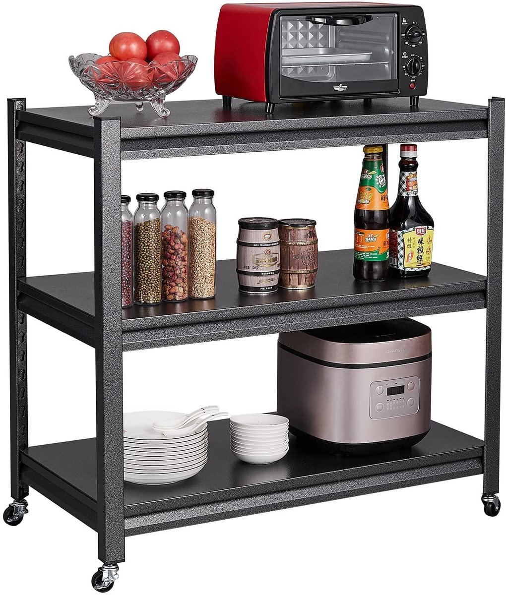 Dailygoods- Metalen Kast Zwaar Belastbaar - Opbergrek - Verstelbare Planken - Robuust Metalen Frame - Roestbestendig - Geschikt voor Keuken/Bureau